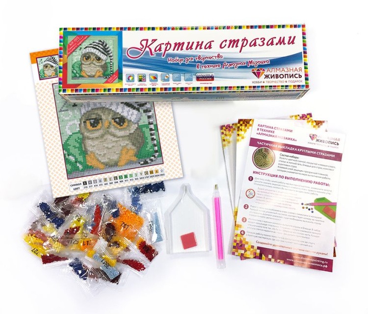 Алмазная вышивка «Сонный совенок» — картинка 3