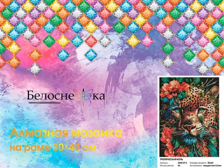Алмазная вышивка «Тропическая ночь» — картинка 7