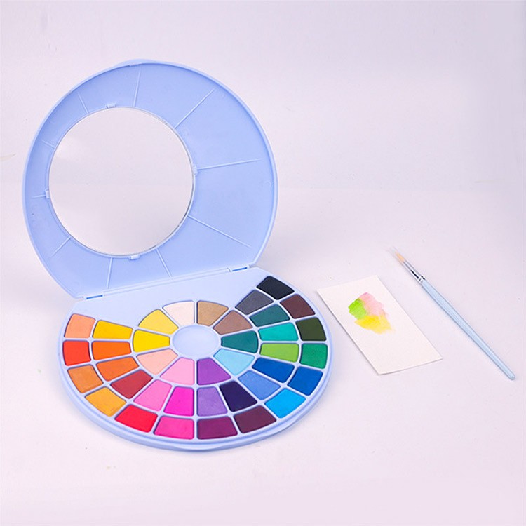 Набор акварельных красок HIMI голубой 38 цветов - 1 коробка — картинка 3