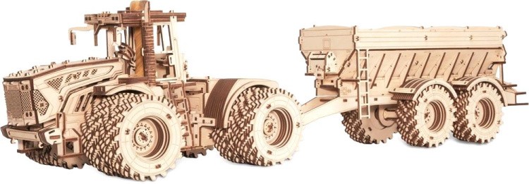 Конструктор деревянный 3D «Прицеп к трактору Кировец К-7М», Eco Wood Art — картинка 7