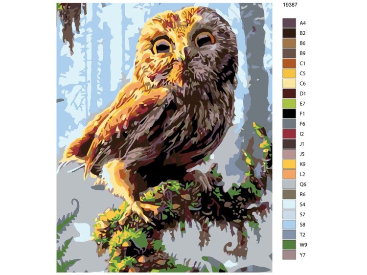 Картина по номерам «Сова на ветке» — картинка 2