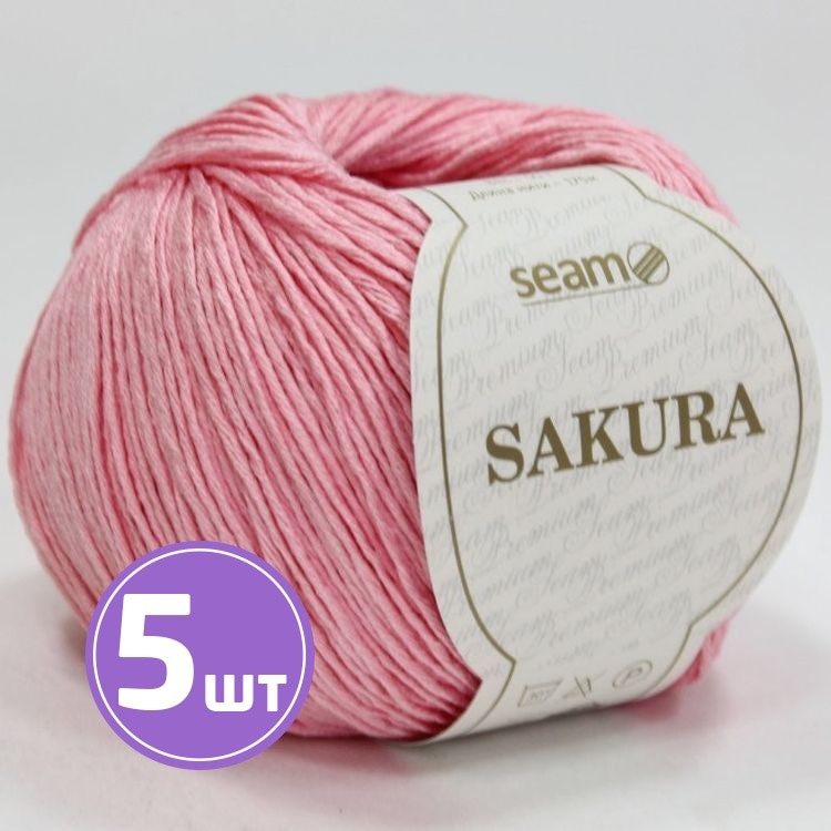 Пряжа SEAM SAKURA (07), багряный, 5 шт. по 50 г