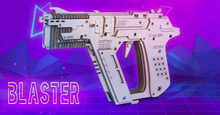 Деревянный конструктор Lemmo «Пистолет резинкострел Бластер» — картинка 4