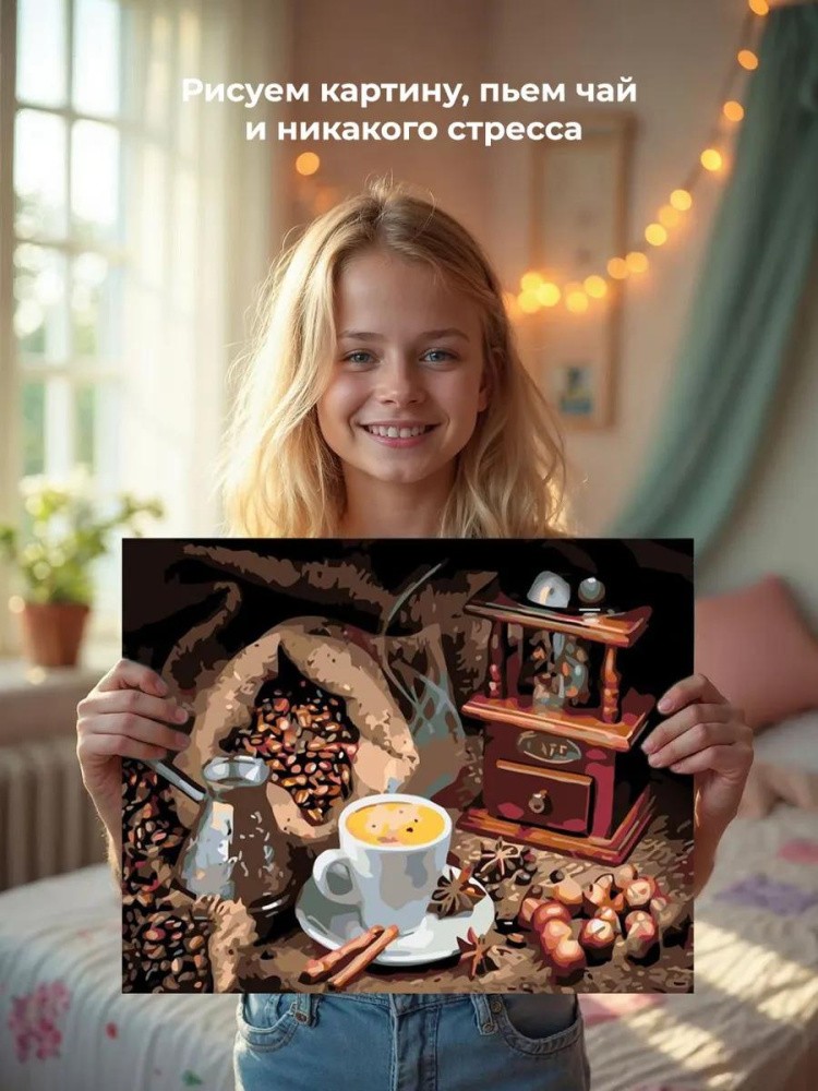 Картина по номерам «Кофейный натюрморт» — картинка 6