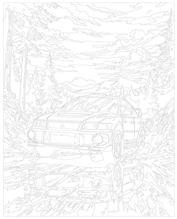 Картина по номерам Машина Mitsubishi Митсубиси лансер 6 — картинка 3