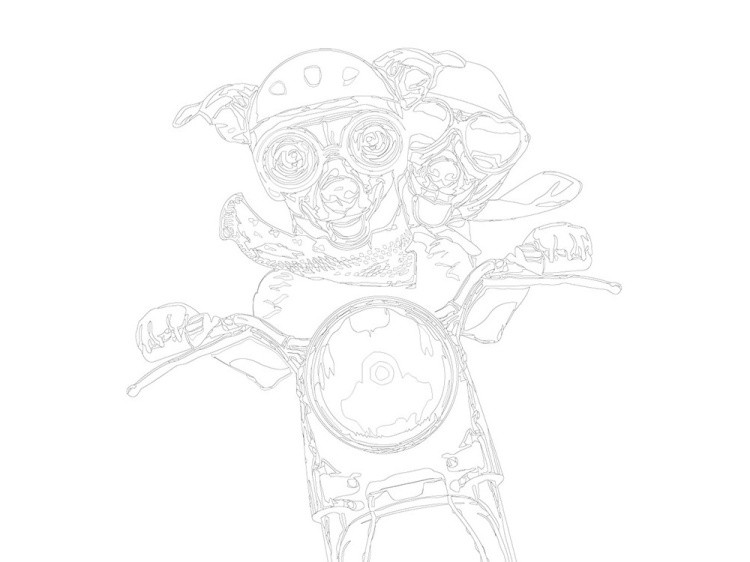 Картина по номерам «Парочка на мотоцикле» — картинка 3