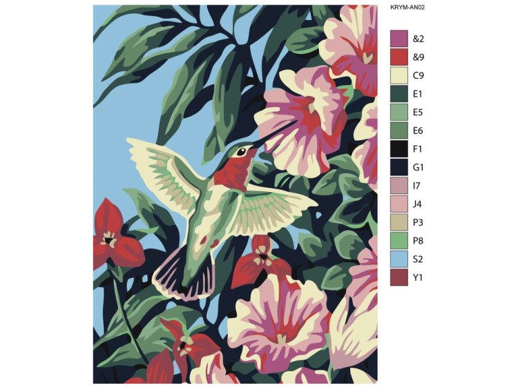 Картина по номерам «Колибри у цветка» — картинка 2