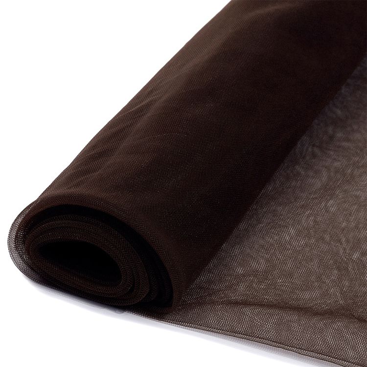 Еврофатин мягкий матовый Hayal Tulle, 5 м, ширина 300 см, 100% полиэстер, цвет: шоколадный, Hayal — картинка 4