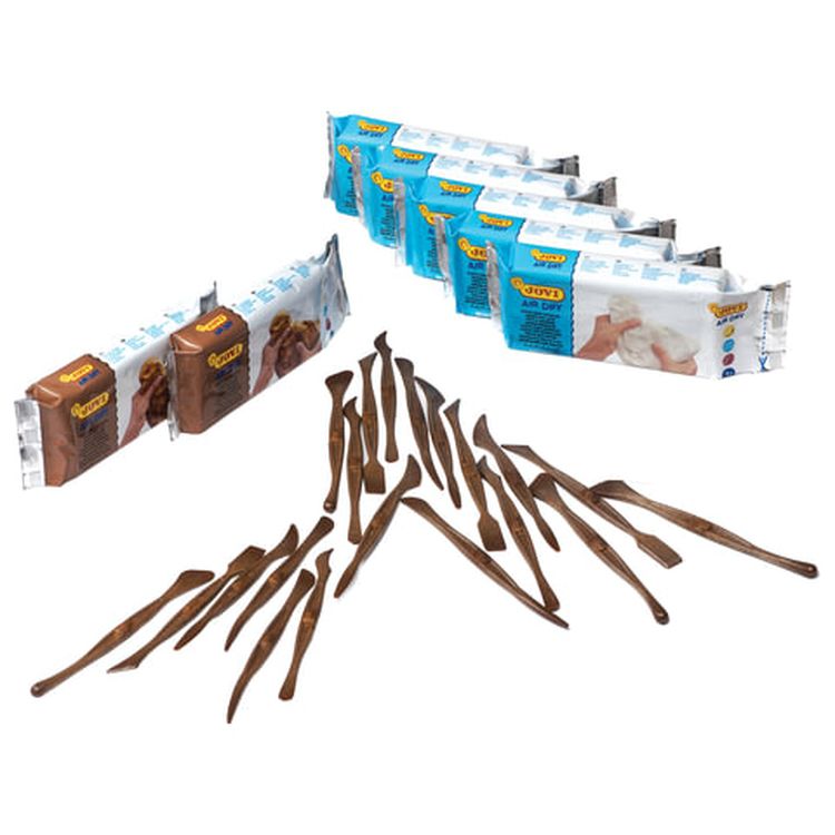 Паста (масса) для моделирования и лепки JOVI, отвердевающая, набор 7 шт. по 500 г, стеки — картинка 4