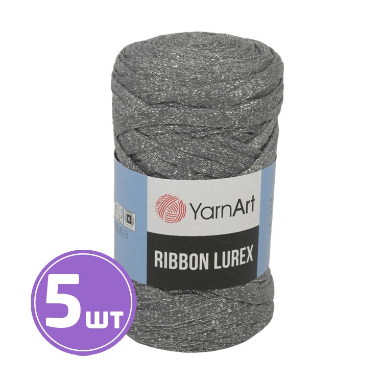 Пряжа YarnArt Ribbon Lurex (Риббон Люрекс) (737), серый, 5 шт. по 250 г