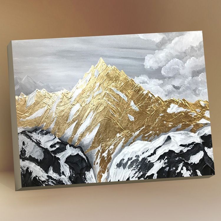 Картина по номерам с поталью «Золотые вершины»