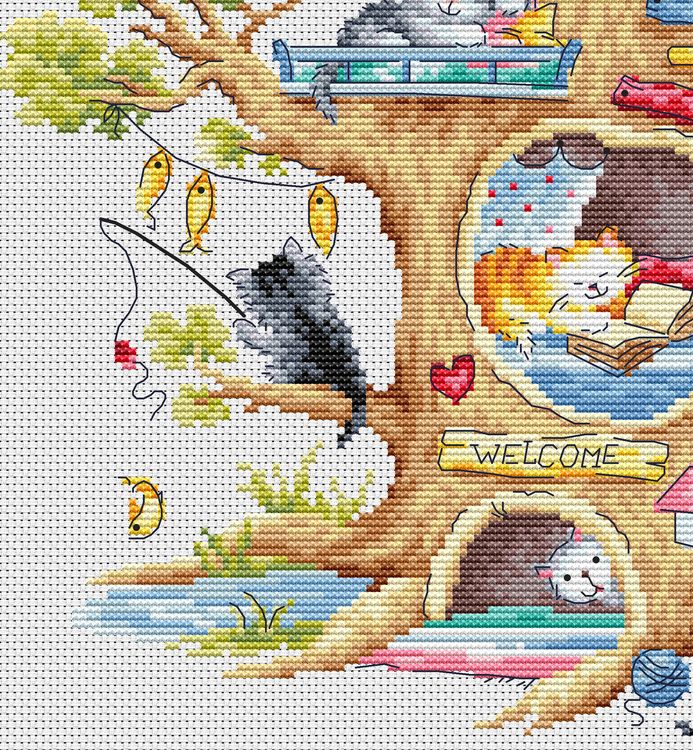 Набор для вышивания «Кошкин дом. Лето» — картинка 8