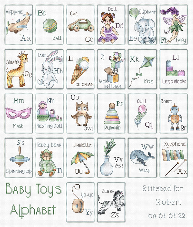 Набор для вышивания «Baby Toys Alphabet (Детские игрушки Алфавит)»