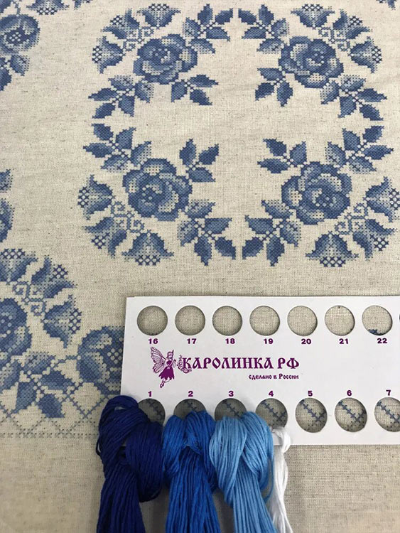 Набор для вышивания «Гжель. Наволочка» — картинка 3