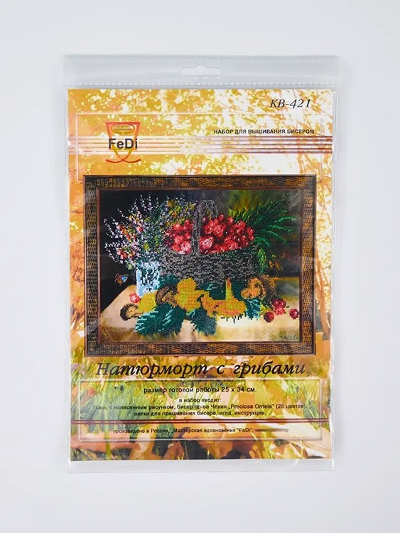 Набор вышивки бисером «Натюрморт с грибами» — картинка 4