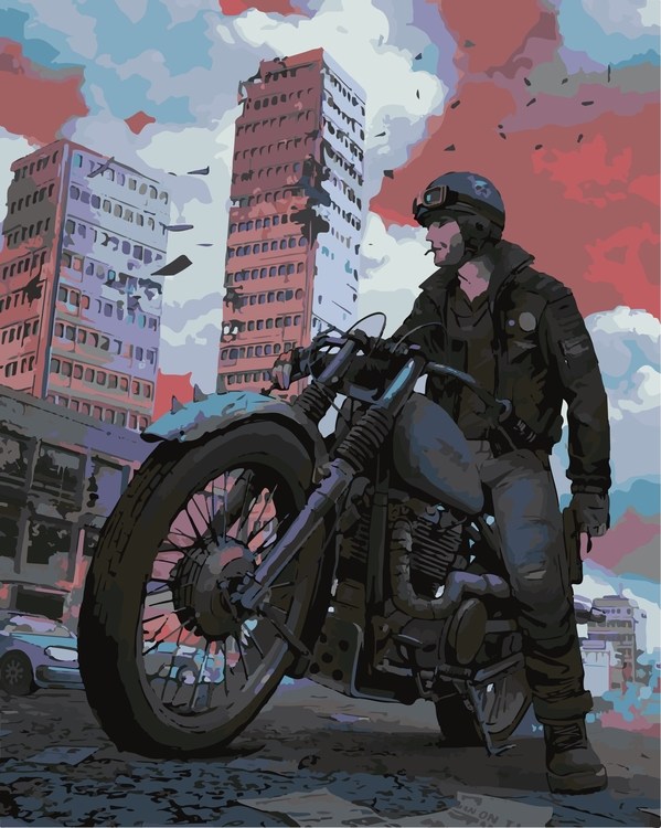 Картина по номерам «Мотоциклист»