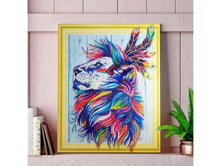 Алмазная вышивка 5D «Алмазный лев» — картинка 5