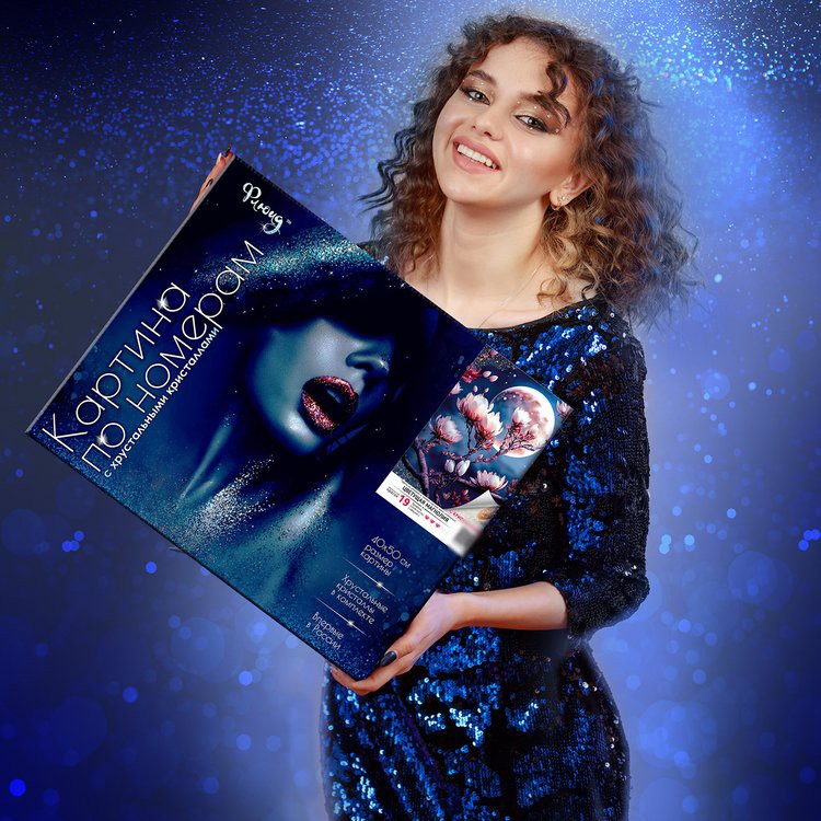 Картина по номерам с хрустальными кристаллами «Японские журавли» — картинка 5