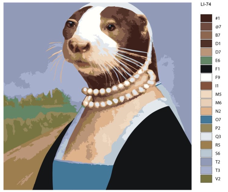 Картина по номерам «Выдра в ожерелье» — картинка 2