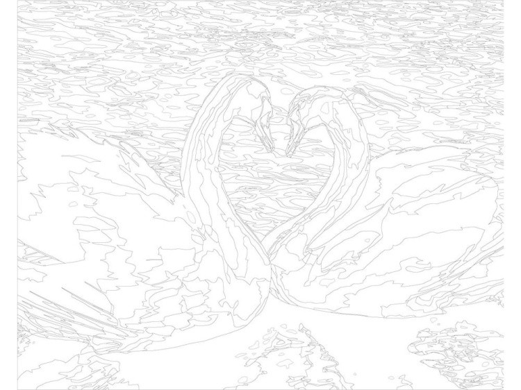 Картина по номерам «Лебединая пара» — картинка 3