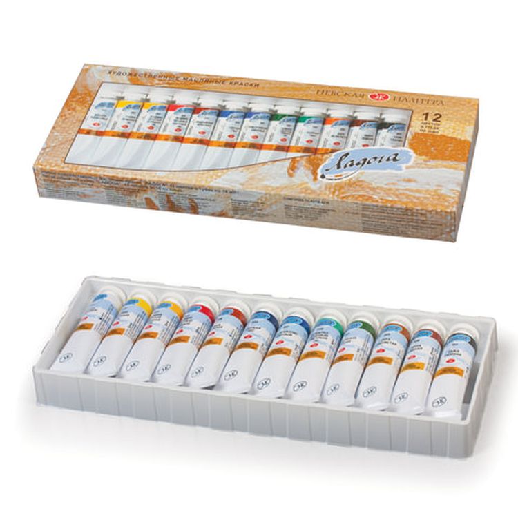 Краски масляные художественные «Ладога», 12 цв. по 18 мл, в тубах — картинка 2
