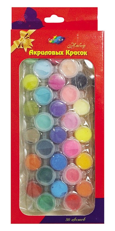 Краски акриловые, набор 30 цветов — картинка 2