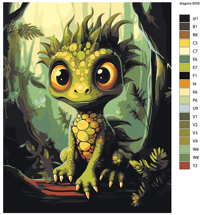 Картина по номерам «Маленький зеленый дракон» — картинка 2