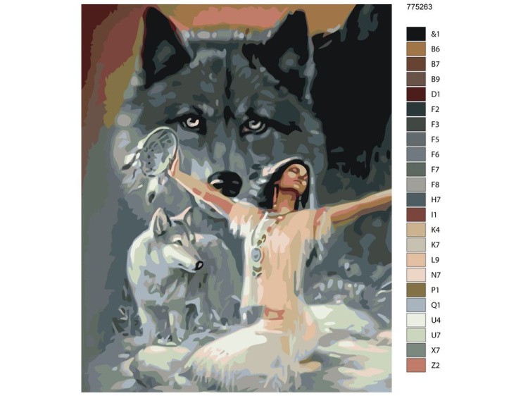 Картина по номерам «Дух волка» — картинка 2