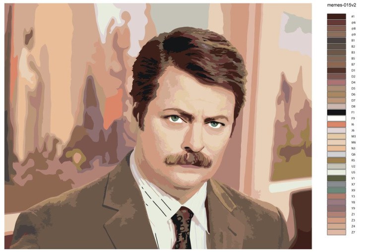 Картина по номерам «Мем: Ник Офферман - Я человек простой» — картинка 2