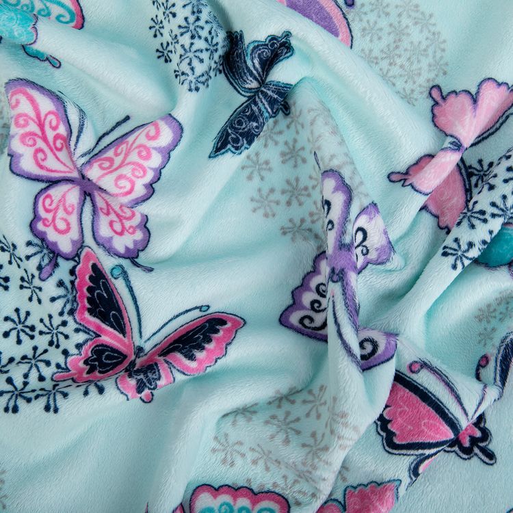 Плюш SS RAINBOW MAGIC CUDDLE, 1 м х 150 см, 370 г/м2, 100% полиэстер, цвет: BUTTERFLY WINGS NAVY принт, Peppy — картинка 3