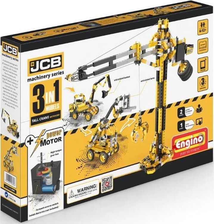 Конструктор Engino JCB Набор из 3 моделей. Подъемный кран с мотором
 — картинка 4