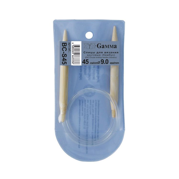 Спицы круговые 45 см, бамбук, d 9 мм, Gamma — картинка 2