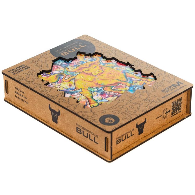 Деревянный пазл Unidragon «Процветающий бык», размер King size (А3) — картинка 12