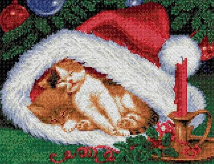 Набор для вышивания «Котята на Рождество»