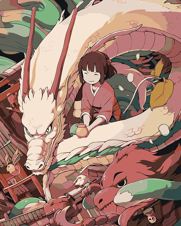 Картина по номерам «Аниме Унесенные Призраками: Тихиро и дракон Хаку 4»