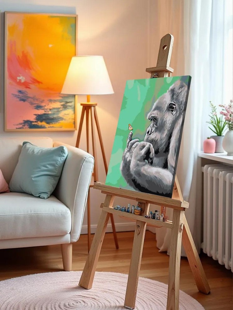 Картина по номерам «Горилла с бабочкой» — картинка 10