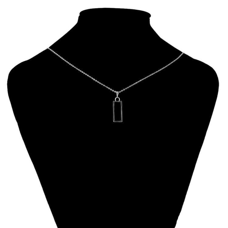 Металлический молд для кулона прямоугольный, цвет: серебро, 1 шт. — картинка 4