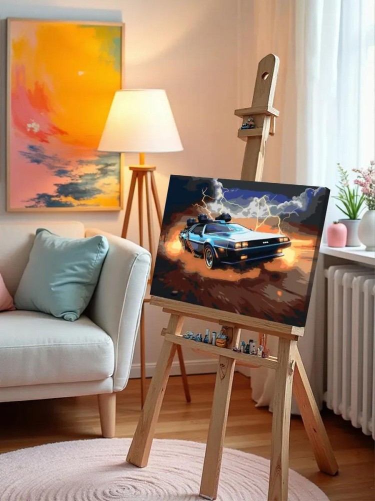 Картина по номерам «Машины: ДеЛореан из Назад в будущее» — картинка 9