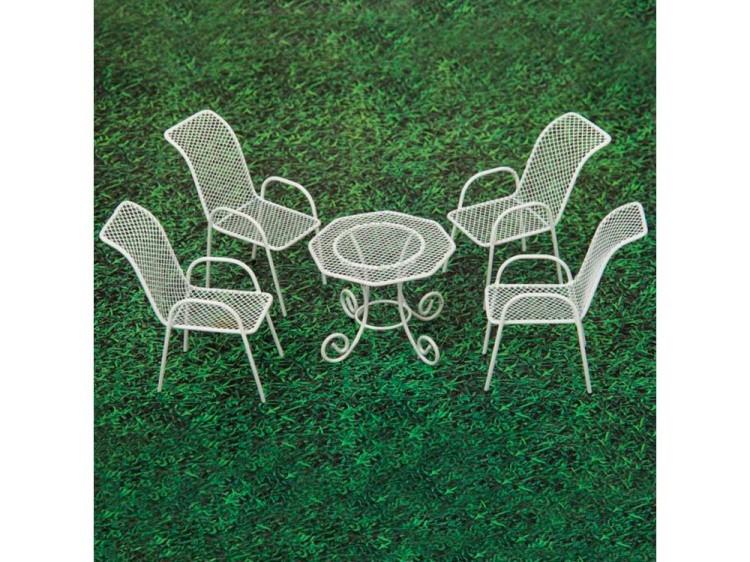 Садовая миниатюра MET-030 Мебельный гарнитур, металл 5 предметов, Blumentag — картинка 2