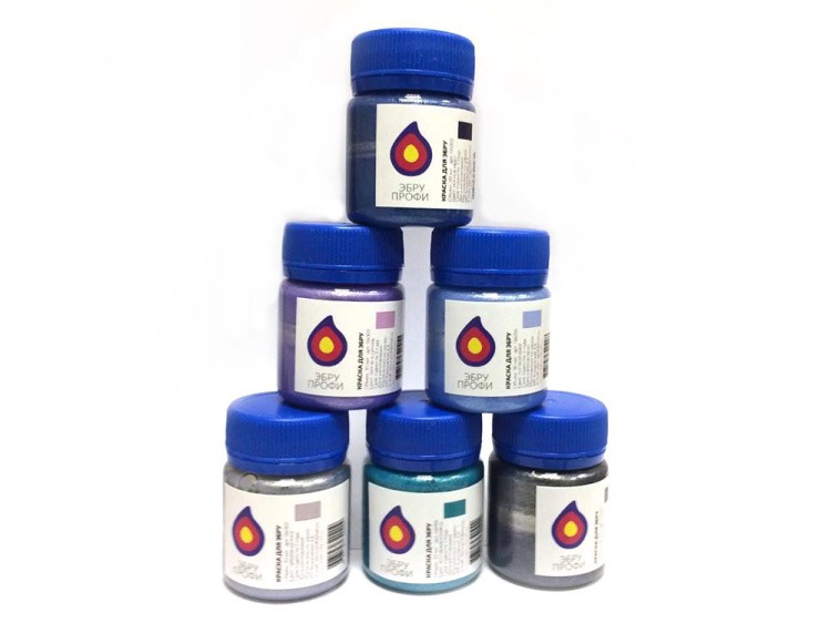 Краска для эбру серебряная луна (металлик) 30 мл, Эбру-Профи — картинка 2