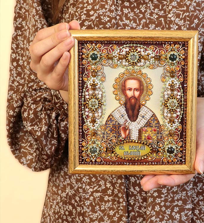 Вышивка Образа в каменьях «Святой Василий» — картинка 4