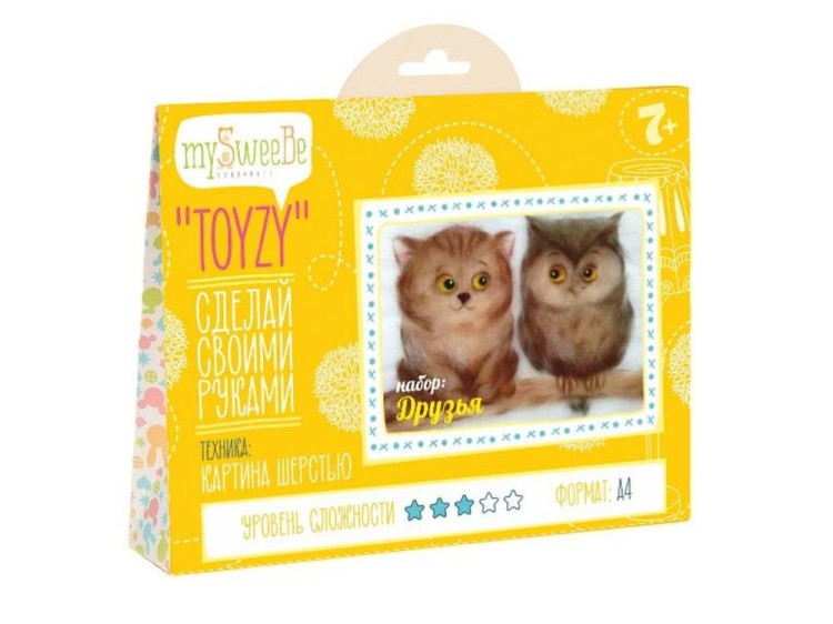 Картина шерстью «Друзья» — картинка 2