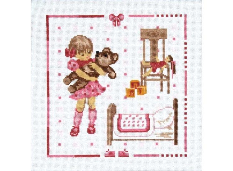 Набор для вышивания «Девочка с мишкой»