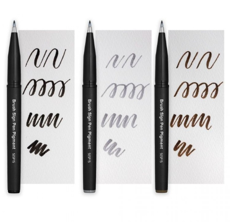 Фломастер-кисть Brush Sign Pen Pigment,1,1 - 2,2 мм, цвет: сепия, Pentel — картинка 6