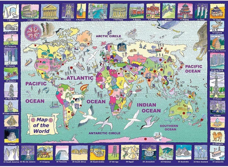 Пазлы «Большая карта мира»