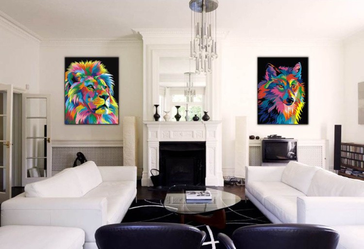 Картина по номерам «Радужный волк» — картинка 3