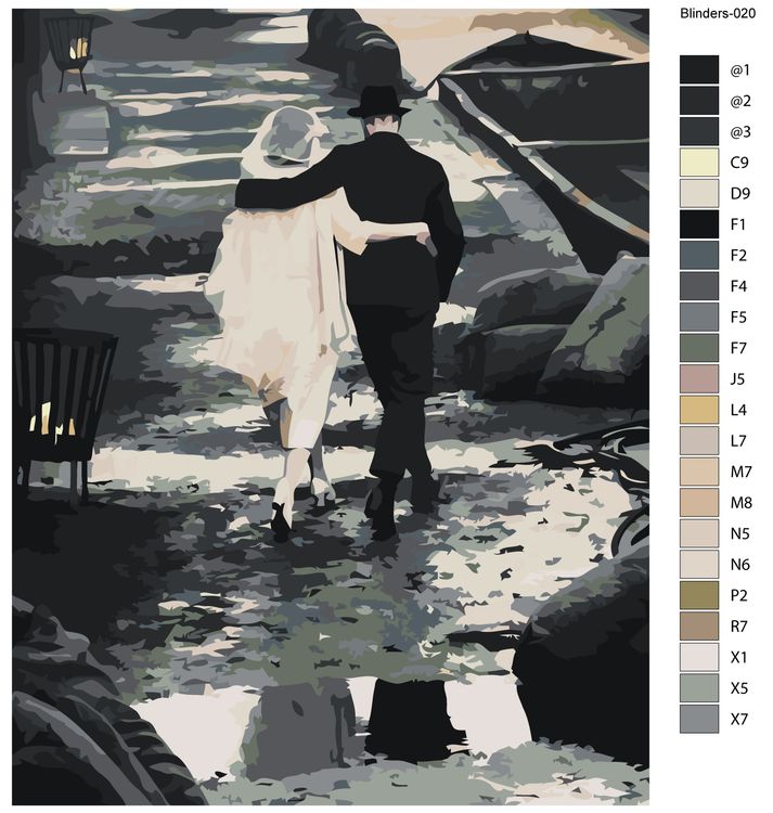 Картина по номерам «Острые козырьки: Джон и Эсме Шелби» — картинка 2