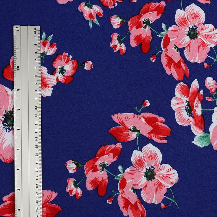 Ткань Штапель с рисунком, 5 м, ширина 145 см, 110 г/м2, цвет: с2 синий, TBY — картинка 4