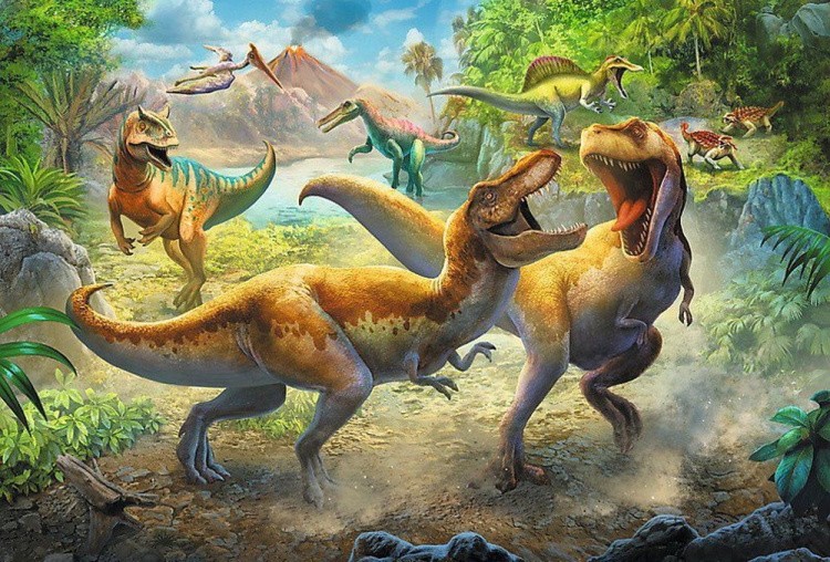 Пазл «Борьба тиранозавров»