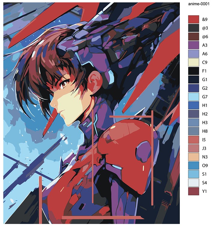 Картина по номерам «Аниме: Девушка-киборг» — картинка 2